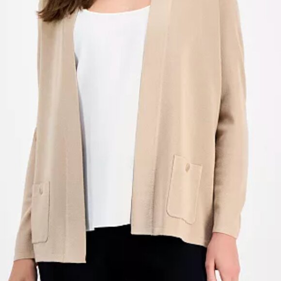 Anne Klein Women's Malibu Fine Rib Open-Front Cardigan - Picture 1 of 2